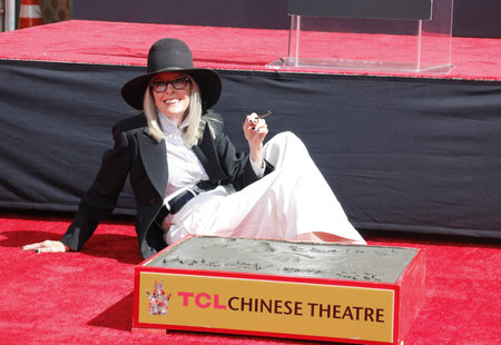 Diane Keaton at Diane Keaton Hand- and Footprint Ceremony held at the TCL Chinese Theater in Hollywood, USA on August 11, 2022.のeditorial素材