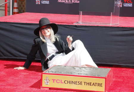 Diane Keaton at Diane Keaton Hand- and Footprint Ceremony held at the TCL Chinese Theater in Hollywood, USA on August 11, 2022.のeditorial素材