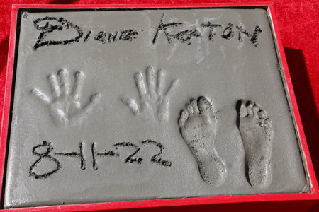 Diane Keaton at Diane Keaton Hand- and Footprint Ceremony held at the TCL Chinese Theater in Hollywood, USA on August 11, 2022.のeditorial素材