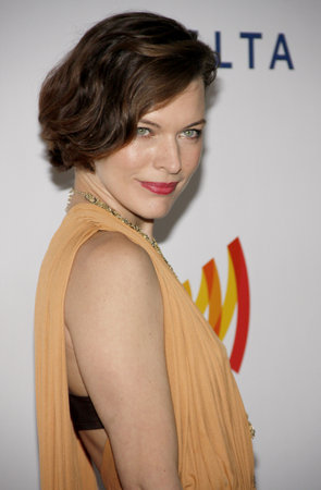 Milla Jovovich at the 23rd Annual GLAAD Media Awards held at the Westin Bonaventure Hotel in Los Angeles, USA on April 21, 2012.のeditorial素材