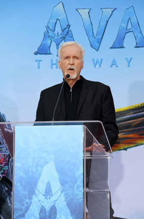 James Cameron at James Cameron and Jon Landau hand and foot imprinting ceremony held at the TCL Chinese Theater in Hollywood, USA on January 12, 2023.のeditorial素材
