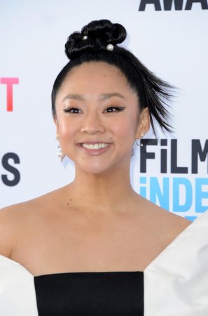 Stephanie Hsu at the 2023 Film Independent Spirit Awards held at the Santa Monica Beach in Los Angeles, USA on March 4, 2023.のeditorial素材