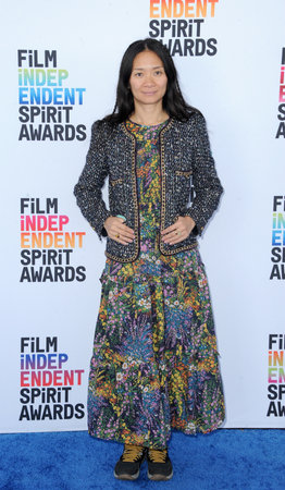Chloe Zhao at the 2023 Film Independent Spirit Awards held at the Santa Monica Beach in Los Angeles, USA on March 4, 2023.のeditorial素材