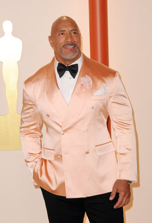 Dwayne Johnson at the 95th Annual Academy Awards held at the Dolby Theatre in Hollywood, USA on March 12, 2023.のeditorial素材