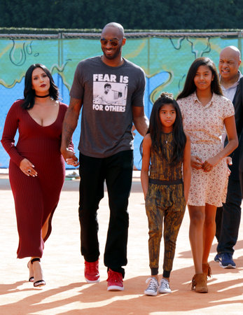 Kobe Bryant, Vanessa Bryant, Gianna Bryant and Natalia Bryant at the Nickelodeon Kids' Choice Sports Awards 2016 held at the UCLA's Pauley Pavilion in Westwood on July 14, 2016.のeditorial素材