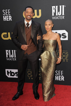 Will Smith and Jada Pinkett Smith at the 27th Annual Critics Choice Awards held at the Fairmont Century Plaza in Los Angeles, USA on March 13, 2022.のeditorial素材