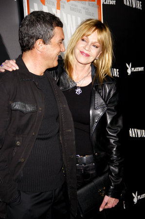 Antonio Banderas and Melanie Griffith at the Los Angeles premiere of 'Haywire' held at the DGA Theater in Hollywood on January 5, 2012.のeditorial素材