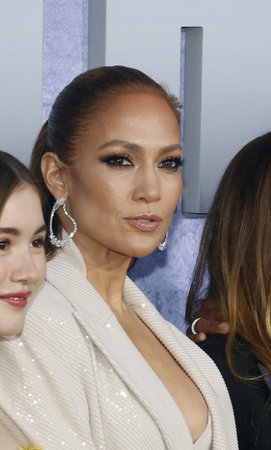 Jennifer Lopez at the Los Angeles premiere of Netflix's 'The Mother' held at the Regency Theater in Westwood, USA on May 10, 2023.のeditorial素材