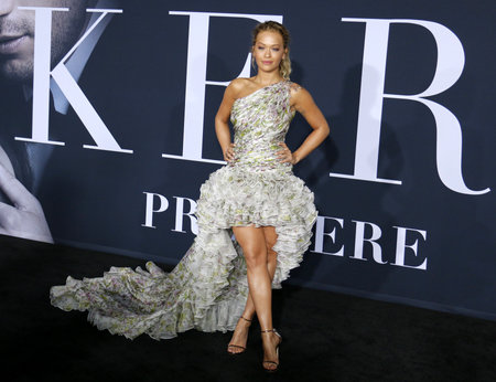 A model walks the runway at the Los Angeles premiere of 'The Lion King' held at the Regency Village Theatre in Westwood, USA.のeditorial素材