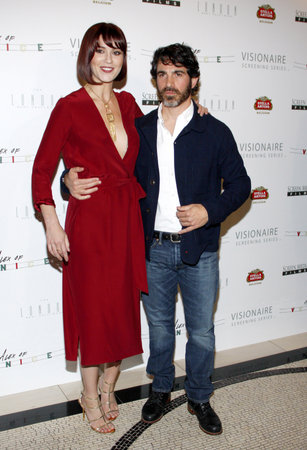 Mary Elizabeth Winstead and Chris Messina at the World premiere of 'Alex of Venice' held at the London Hotel in West Hollywood, USA on April 8, 2015.のeditorial素材