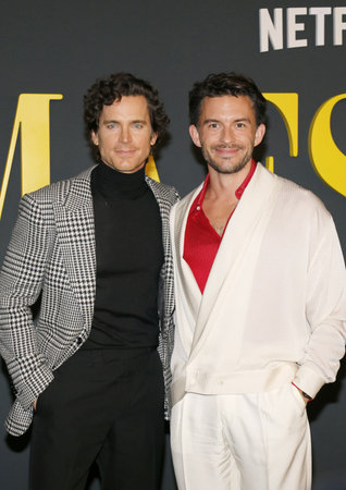 Matt Bomer, and Jonathan Bailey at the LA premiere of 'Maestro' held at the Academy Museum of Motion Pictures in Los Angeles, USA on December 12, 2023.のeditorial素材