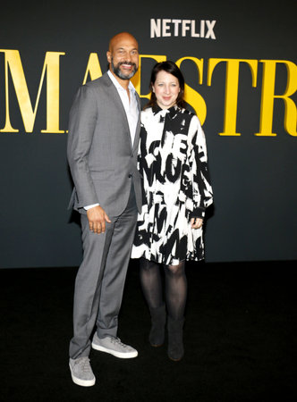 Keegan-Michael Key and Elle Key at the Maestro' Photo Call held at the Academy Museum of Motion Pictures in Los Angeles, USA on December 12, 2023.のeditorial素材