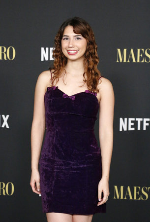 Monika Baira at the Maestro' Photo Call held at the Academy Museum of Motion Pictures in Los Angeles, USA on December 12, 2023.のeditorial素材