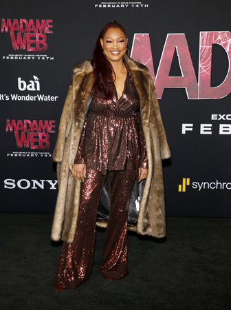 Garcelle Beauvais at the Los Angeles premiere of 'Madame Web' held at the Regency Village Theater in Westwood, USA on February 12, 2024.のeditorial素材