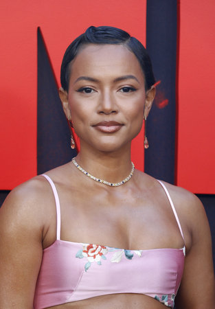 Karrueche Tran at the Los Angeles premiere of 'Monkey Man' held at the TCL Chinese Theater in Hollywood, USA on April 3, 2024.のeditorial素材