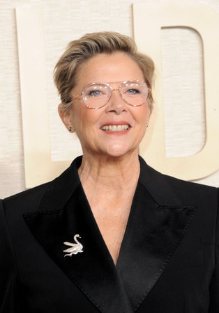 Annette Bening at the 81st Annual Golden Globe Awards held at the Beverly Hilton Hotel in Beverly Hills, USA on January 7, 2024.のeditorial素材