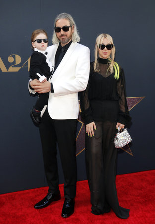 Ti West, Alison Wonderland and son Max at the Los Angeles premiere of 'MaXXXine' held at the TCL Chinese Theater in Hollywood, USA on June 24, 2024.のeditorial素材
