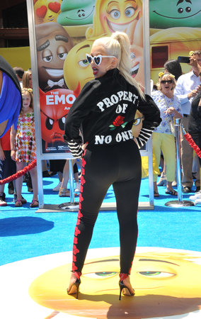 Christina Aguilera at the Los Angeles premiere of 'The Emoji Movie' held at the Regency Theatre in Westwood, USA on July 23, 2017.のeditorial素材