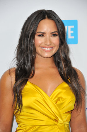 Demi Lovato at the WE Day California 2017 held at the Forum in Inglewood, USA on April 27, 2017.のeditorial素材