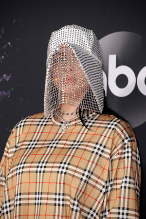 Billie Eilish at the 2019 American Music Awards held at the Microsoft Theater in Los Angeles, USA on November 24, 2019.のeditorial素材