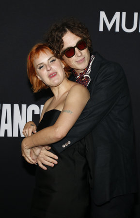 Tallulah Willis and Justin Acee at the Los Angeles premiere of 'The Substance' held at the DGA Theater in Hollywood, USA on September 16, 2024.のeditorial素材
