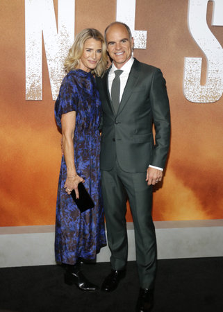 Michael Kelly and Karyn Kelly at the Los Angeles premiere of 'Lioness' Season 2 held at the Linwood Dunn Theater in Hollywood, USA on October 23, 2024.のeditorial素材