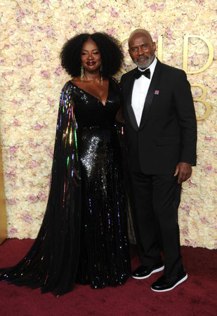 Viola Davis and Julius Tennon at the 82nd Annual Golden Globe Awards held at the Beverly Hilton Hotel in Beverly Hills, USA on January 5, 2025.のeditorial素材