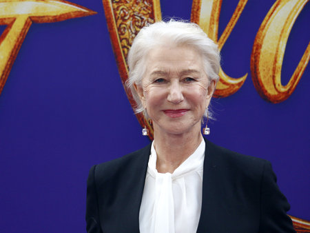 Helen Mirren at the Los Angeles premiere of 'Aladdin' held at the El Capitan Theatre in Hollywood, USA on May 21, 2019.のeditorial素材