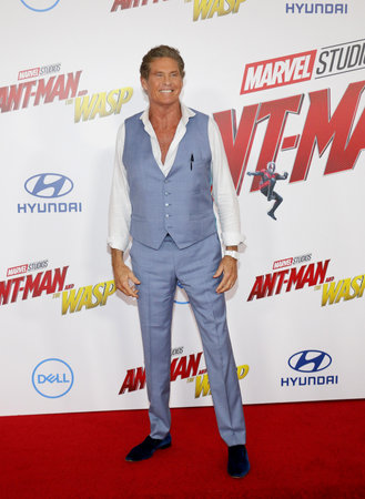 David Hasselhoff at the Los Angeles premiere of 'Ant-Man And The Wasp' held at the El Capitan Theatre in Hollywood, USA on June 25, 2018.のeditorial素材
