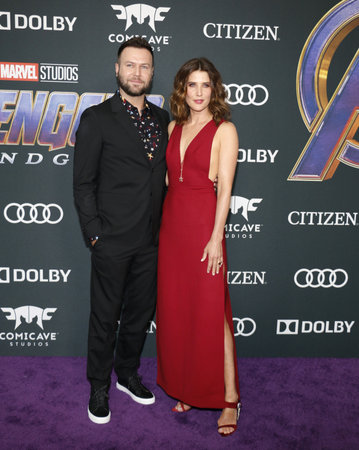 Cobie Smulders and Taran Killam at the World premiere of 'Avengers: Endgame' held at the LA Convention Center in Los Angeles, USA on April 22, 2019.のeditorial素材