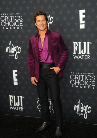 Matt Bomer at the 30th Annual Critics Choice Awards held at the Barker Hangar in Satna Monica, USA on February 7, 2025.のeditorial素材