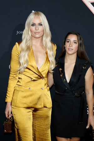 Aly Raisman and Lindsey Vonn at the Los Angeles premiere of 'Charlie's Angels' held at the Regency Village Theater in Westwood, USA on November 11, 2019.のeditorial素材