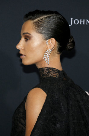 Naomi Scott at the Los Angeles premiere of 'Charlie's Angels' held at the Regency Village Theater in Westwood, USA on November 11, 2019.のeditorial素材