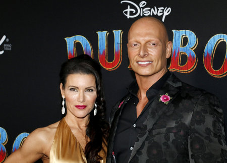 Joseph Gatt and Mercy Malick at the World premiere of 'Dumbo' held at the El Capitan Theatre in Hollywood, USA on March 11, 2019.のeditorial素材