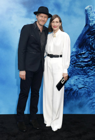 Renn Hawkey and Vera Farmiga at the Los Angeles premiere of 'Godzilla: King Of The Monsters' held at the TCL Chinese Theatre in Hollywood, USA on May 18, 2019.のeditorial素材