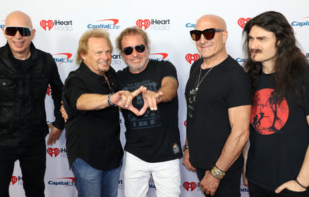 Joe Satriani, Michael Anthony, Sammy Hagar, Kenny Aronoff and Rai Thistlethwayte at the 2025...