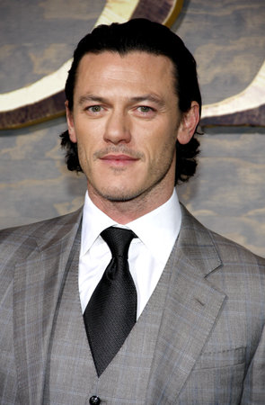 Luke Evans at the Los Angeles premiere of 'The Hobbit: The Desolation Of Smaug' held at the Dolby Theatre in Los Angeles, USA on December 2, 2013.のeditorial素材