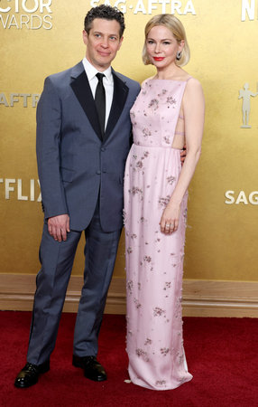 Michelle Williams and Thomas Kail at the 32nd Annual Actor Awards held at Shrine Auditorium and Expo Hall in Los Angeles, USA on March 1, 2026.のeditorial素材