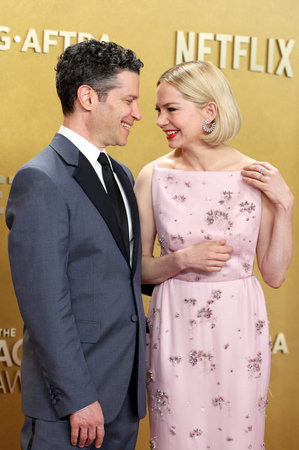 Michelle Williams and Thomas Kail at the 32nd Annual Actor Awards held at Shrine Auditorium and Expo Hall in Los Angeles, USA on March 1, 2026.のeditorial素材