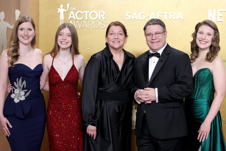 Bella Astin, Christine Harrell, Sean Astin, Ali Astin and Elizabeth Astin at the 32nd Annual Actor Awards held at Shrine Auditorium and Expo Hall in Los Angeles, USA on March 1, 2026.のeditorial素材