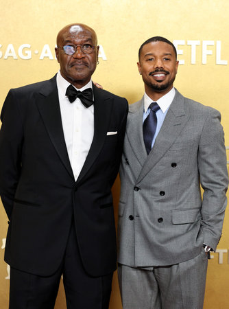 Michael B. Jordan and Delroy Lindo at the 32nd Annual Actor Awards held at Shrine Auditorium and Expo Hall in Los Angeles, USA on March 1, 2026.のeditorial素材