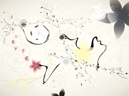 Ornate floral background stylized in traditional chinese style.のイラスト素材