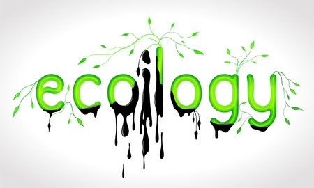 Ecology conceptual inscription. Illustrates Earth pollution by oil. EPS10 Vector.のイラスト素材