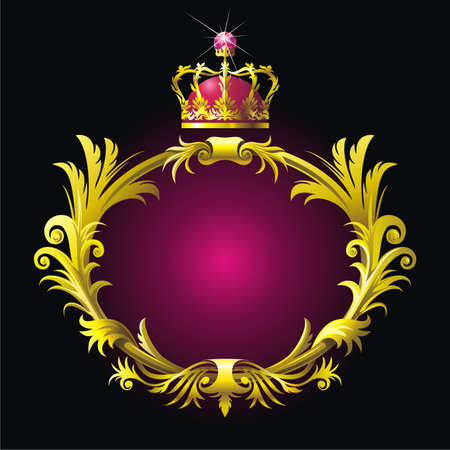 Background with gold  garland and crownのイラスト素材
