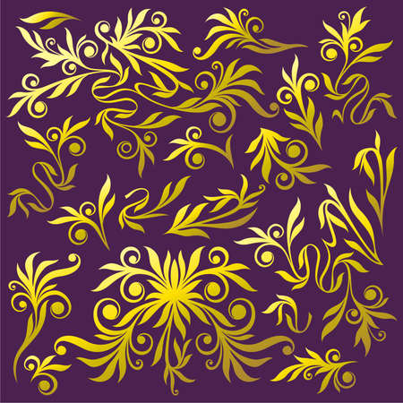 Floral elements のイラスト素材