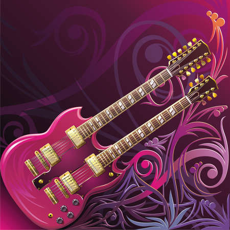 Double neck guitarのイラスト素材