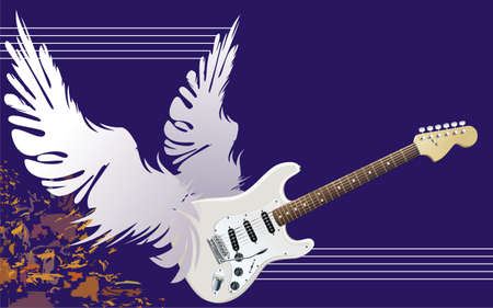 Winged guitarのイラスト素材