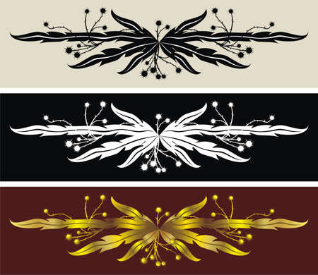 Three backgrounds with floral elements for designのイラスト素材