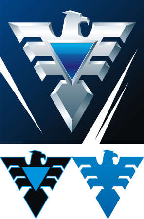 Heraldry emblem with iron eagle with badgeのイラスト素材