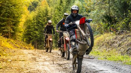 Motocross rider in action. Motocross sport. Close-up photo. Active extreme rest.の写真素材